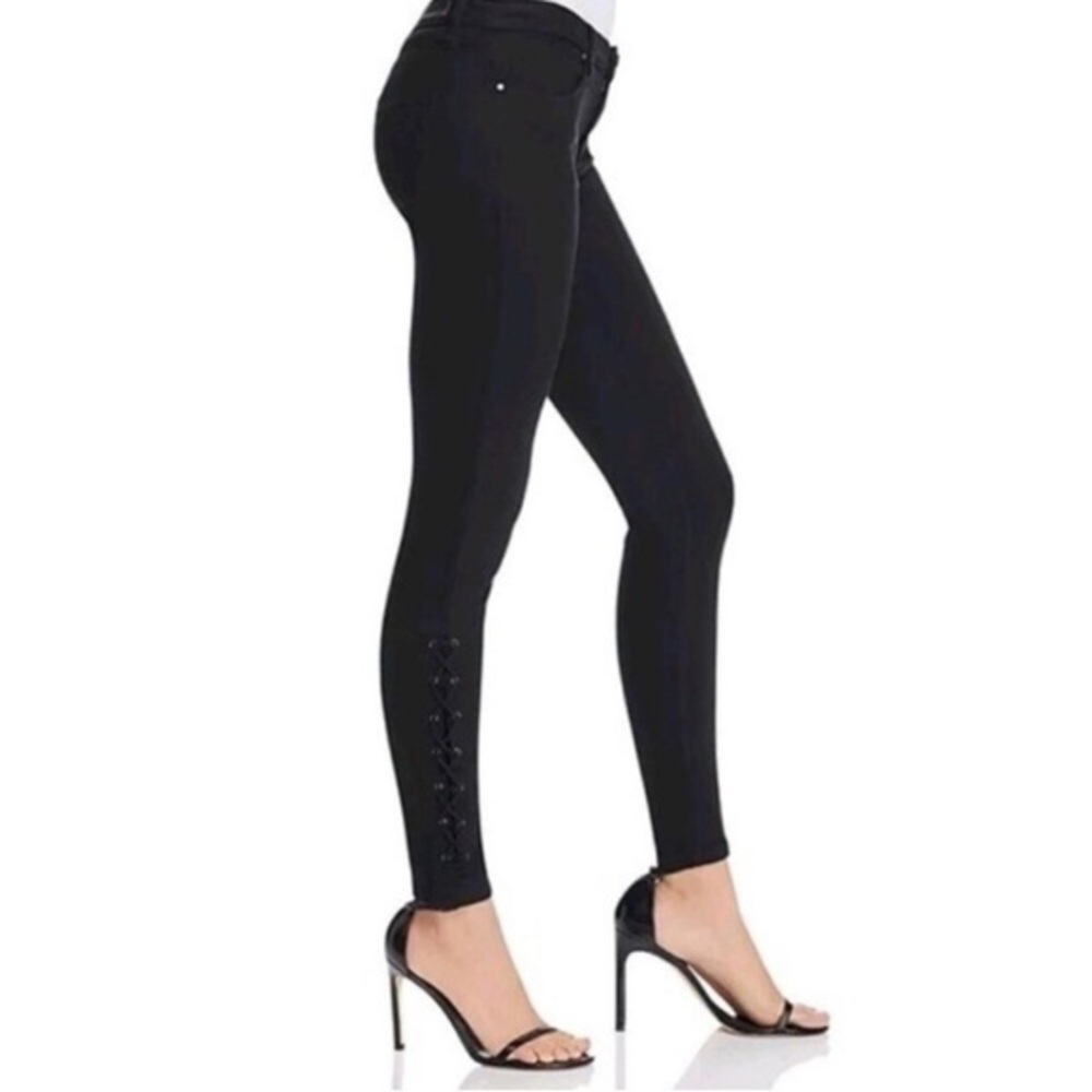 Blank NYC Intro black lace up skinny jeans, size 26
